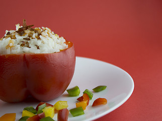 Image showing Stuffed red pepper