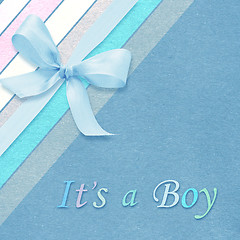 Image showing Baby boy arrival card