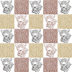 Image showing Leopard patterns for textiles and wallpaper