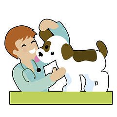 Image showing Puppy and Vet