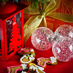 Image showing decoration and gifts of toys for Christmas 