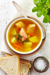 Image showing bowl of fish soup