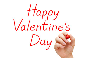 Image showing Happy Valentines Day Red Marker
