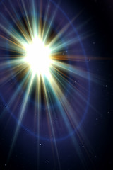 Image showing sunburst in space