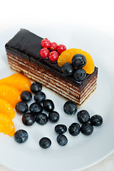 Image showing chocolate and fruit cake