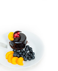 Image showing chocolate and fruit cake