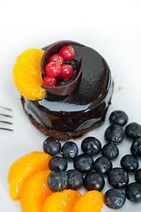 Image showing chocolate and fruit cake