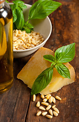 Image showing Italian basil pesto ingredients