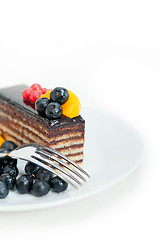 Image showing chocolate and fruit cake