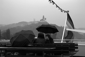 Image showing rainy river rhine cruise