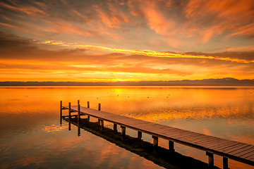 Image showing Starnberg Lake in Germany Sunrise