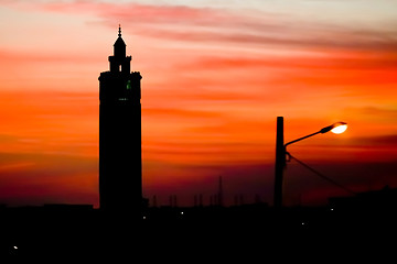 Image showing Sunset at Sousse with mosque