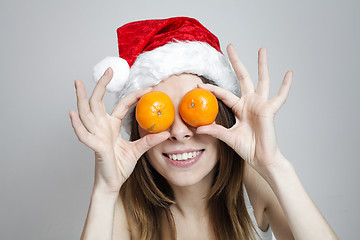 Image showing Funny christmas girl