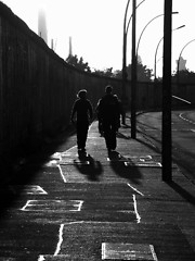 Image showing berlin wall germany in sunset