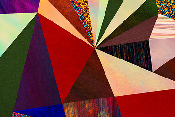 Image showing Abstract triangles geometric multicolored pattern, mosaic