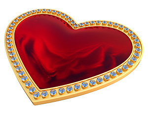 Image showing Heart gemstone in gold and diamonds