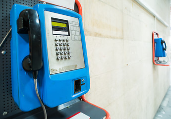 Image showing Pay phone on stand