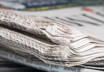 Image showing Pile of newspapers