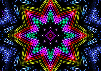 Image showing Abstract color pattern on black