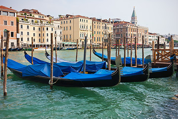 Image showing Gondolas in Venice