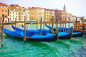 Image showing Gondolas in Venice