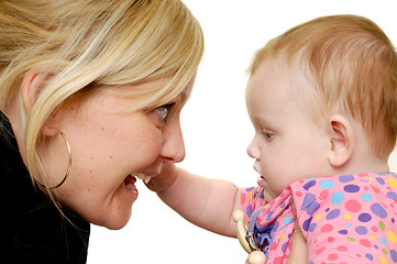 Image showing Mother and baby are smiling