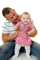 Image showing Smiling father and baby