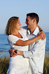 Image showing Happy young couple at beach