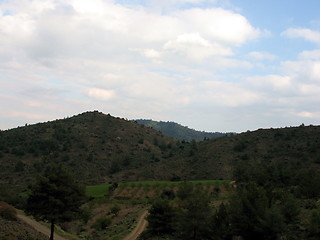 Image showing White blue skies. Cyprus