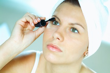 Image showing Girl doing makeup