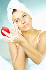 Image showing Girl doing makeup