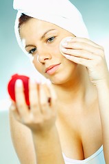 Image showing Girl doing makeup