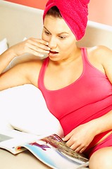 Image showing Women reading a magazine