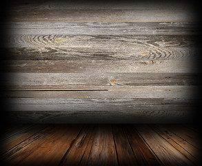Image showing grungy wooden indoor backdrop