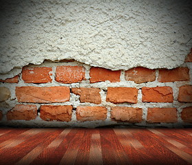 Image showing indoors abstract cracked wall