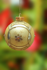 Image showing gold christmas ball