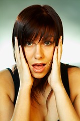 Image showing Emotions Brunette Portrait