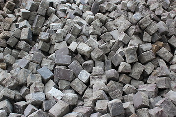 Image showing stone blocks prepared for making road