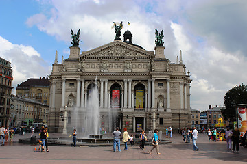 Image showing architectural ensemble of opera-house in Lvov city