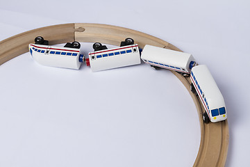 Image showing crashed wooden toy train