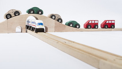 Image showing toy traffic with car and train