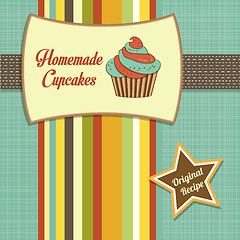 Image showing vintage homemade cupcakes poster