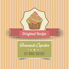 Image showing vintage homemade cupcakes poster