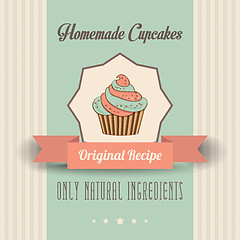 Image showing vintage homemade cupcakes poster