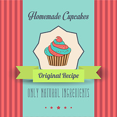 Image showing vintage homemade cupcakes poster