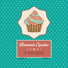 Image showing vintage homemade cupcakes poster