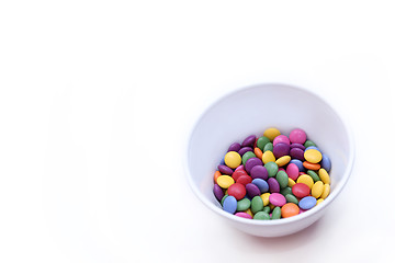 Image showing White background with colorful bright candy