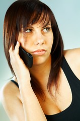 Image showing Woman talking cell phone