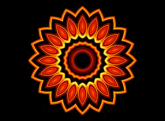 Image showing Fiery flower on black background