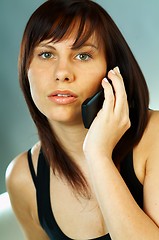 Image showing Woman talking cell phone